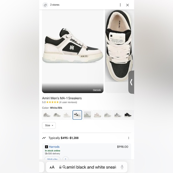 Amiri Men's MA-1 Sneakers - Picture 1 of 8